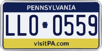 PA license plate LLO0559