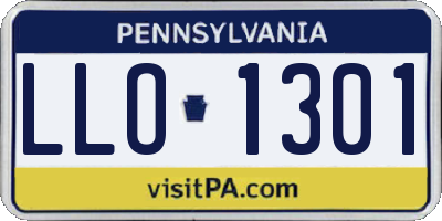 PA license plate LLO1301