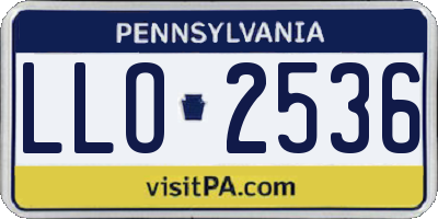 PA license plate LLO2536