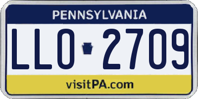 PA license plate LLO2709