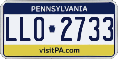 PA license plate LLO2733