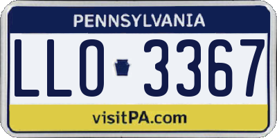 PA license plate LLO3367