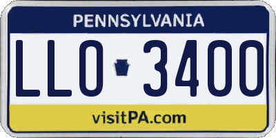 PA license plate LLO3400