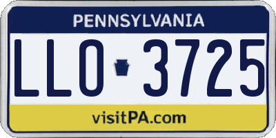 PA license plate LLO3725