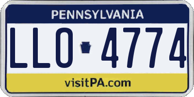 PA license plate LLO4774