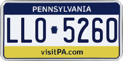 PA license plate LLO5260