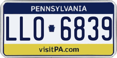 PA license plate LLO6839
