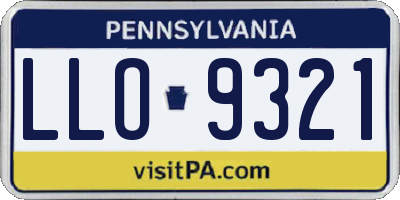 PA license plate LLO9321