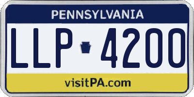 PA license plate LLP4200