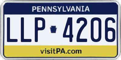 PA license plate LLP4206