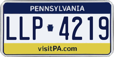 PA license plate LLP4219