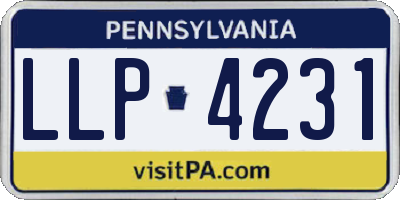PA license plate LLP4231