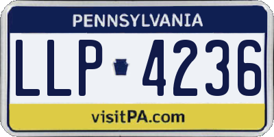 PA license plate LLP4236