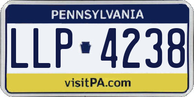 PA license plate LLP4238