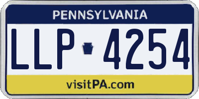 PA license plate LLP4254