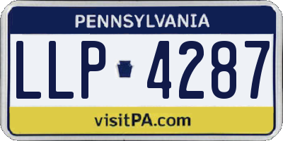 PA license plate LLP4287