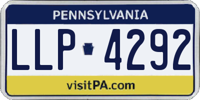 PA license plate LLP4292