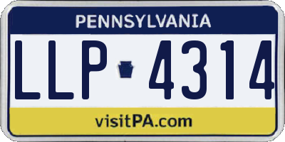 PA license plate LLP4314