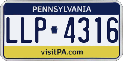 PA license plate LLP4316
