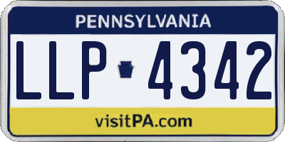 PA license plate LLP4342