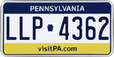 PA license plate LLP4362