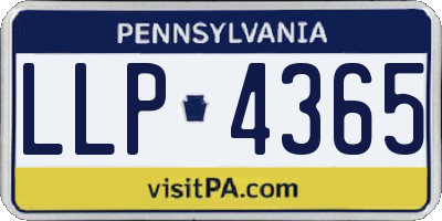 PA license plate LLP4365