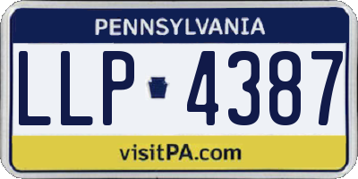 PA license plate LLP4387