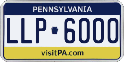 PA license plate LLP6000