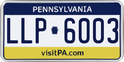 PA license plate LLP6003