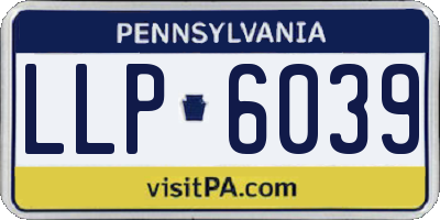 PA license plate LLP6039