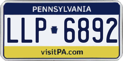 PA license plate LLP6892