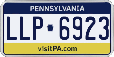 PA license plate LLP6923