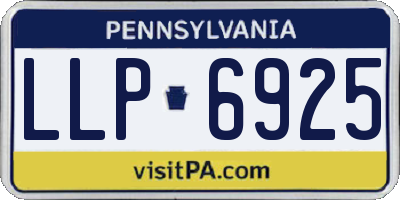 PA license plate LLP6925