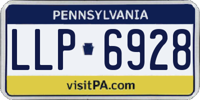 PA license plate LLP6928