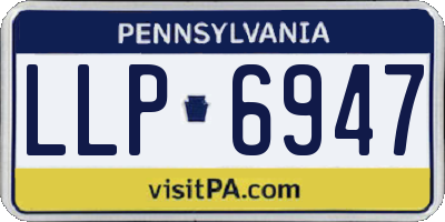 PA license plate LLP6947