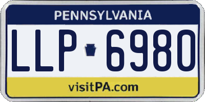 PA license plate LLP6980