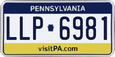 PA license plate LLP6981