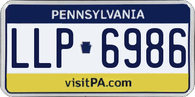 PA license plate LLP6986