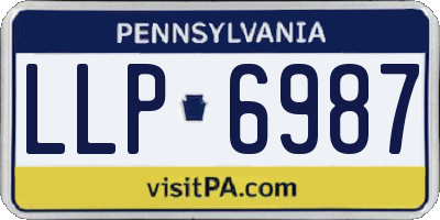 PA license plate LLP6987