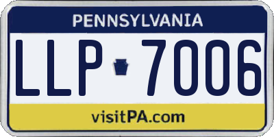 PA license plate LLP7006