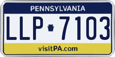 PA license plate LLP7103