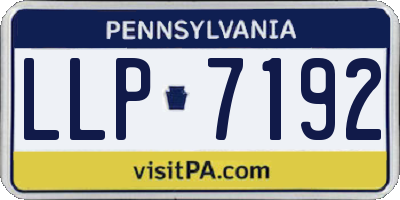 PA license plate LLP7192