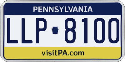 PA license plate LLP8100