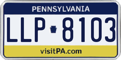 PA license plate LLP8103