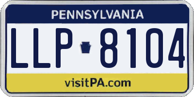 PA license plate LLP8104