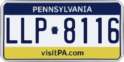 PA license plate LLP8116