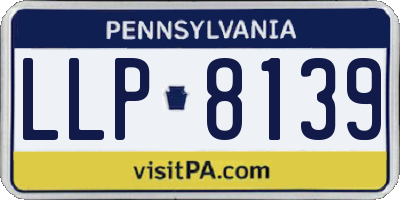 PA license plate LLP8139