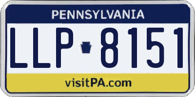 PA license plate LLP8151