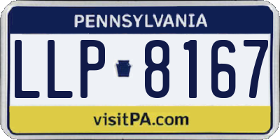 PA license plate LLP8167