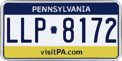 PA license plate LLP8172